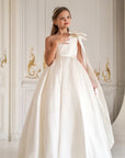 Jasmine Ivory Satin Girls Special Occasion Dress (Made to order) MK004