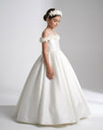 Celeste Rose Satin Dress - Ivory (Made to order)