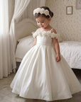 Celeste Rose Satin Dress - Ivory (Made to order)
