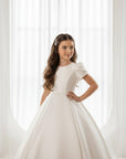 Ivory Mikado Flower Girl Dress MIK & ME Exclusive (Made to order) MK047