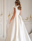 Jasmine Ivory Satin Girls Special Occasion Dress (Made to order) MK004