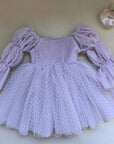 Purple Princess Swiss Dot Dress