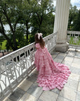 Isabella Special Occasion Dress - Full length with removable train (Hot Pink) 💕