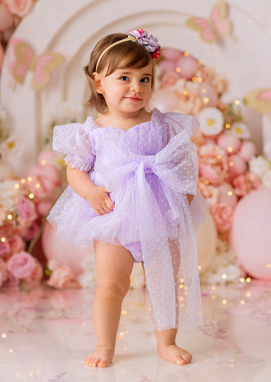 Party Swiss Dot Romper Dress