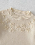 Floral Puff Sleeve Knit Top
