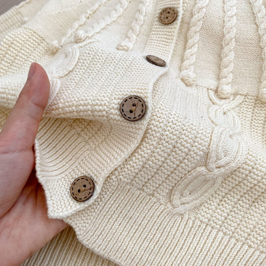 Neutrales Strickset für Mädchen (Rot und Weiß)
