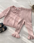 Selena Knit Top & Pants - Pink