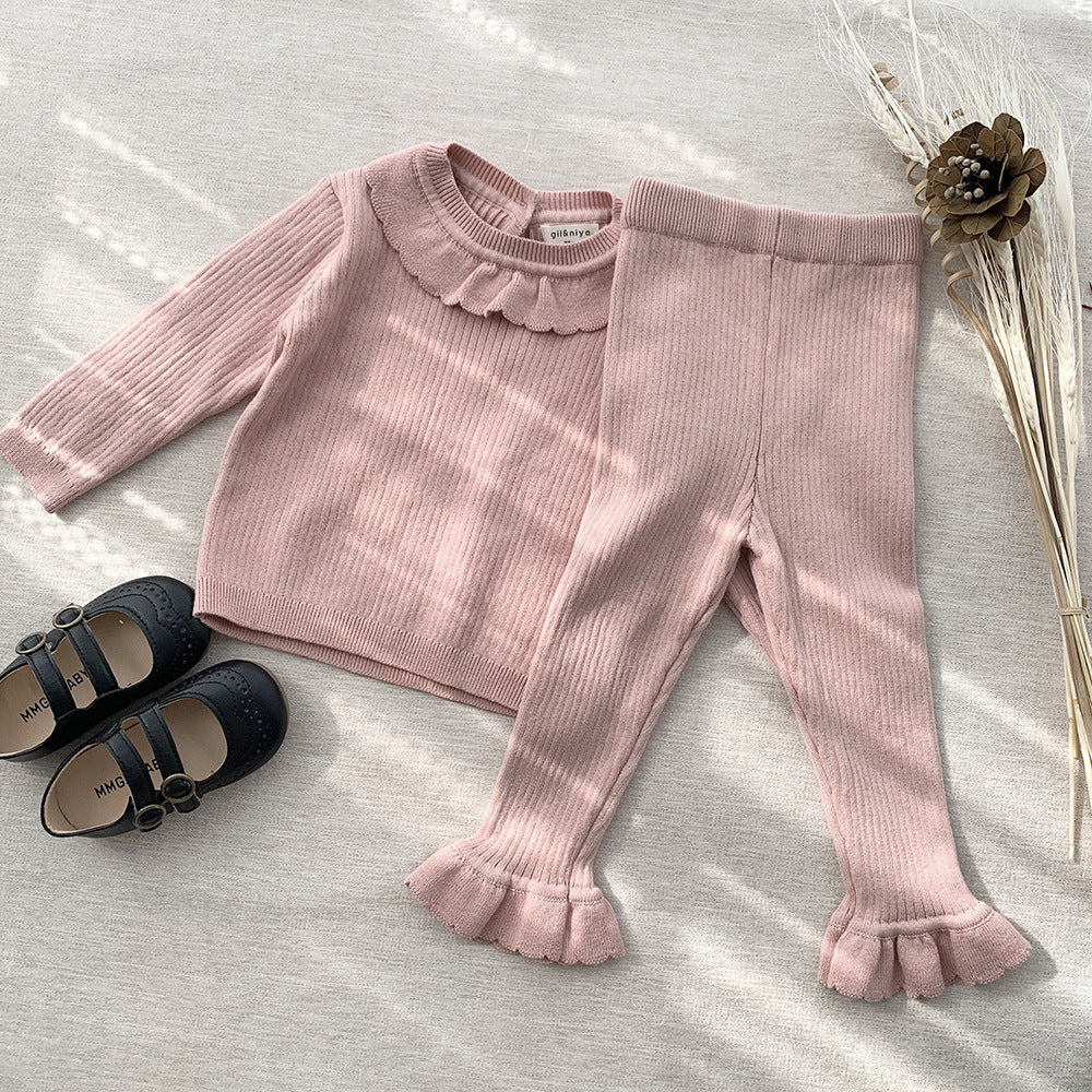 Selena Knit Top & Pants - Pink