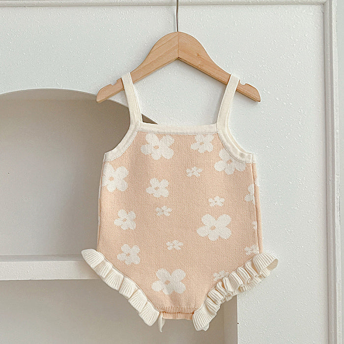 Daisy Knit Romper - Beige