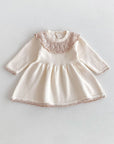 Girls Lace Neckline Knit Dress