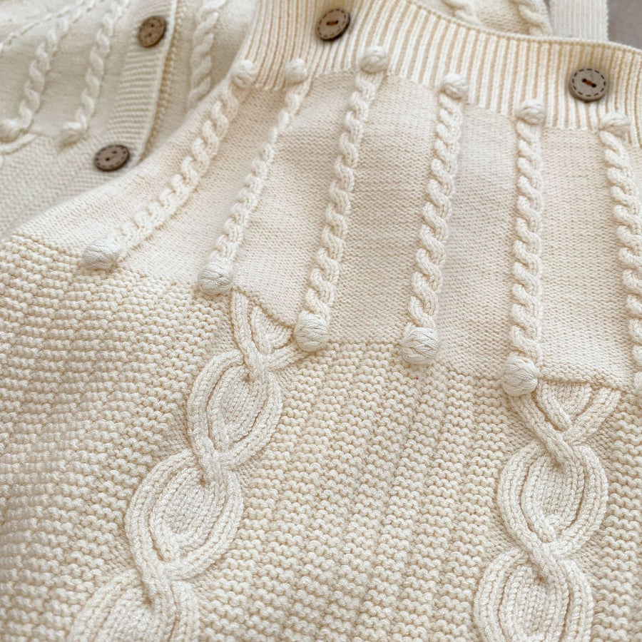 Neutrales Strickset für Mädchen (Rot und Weiß)