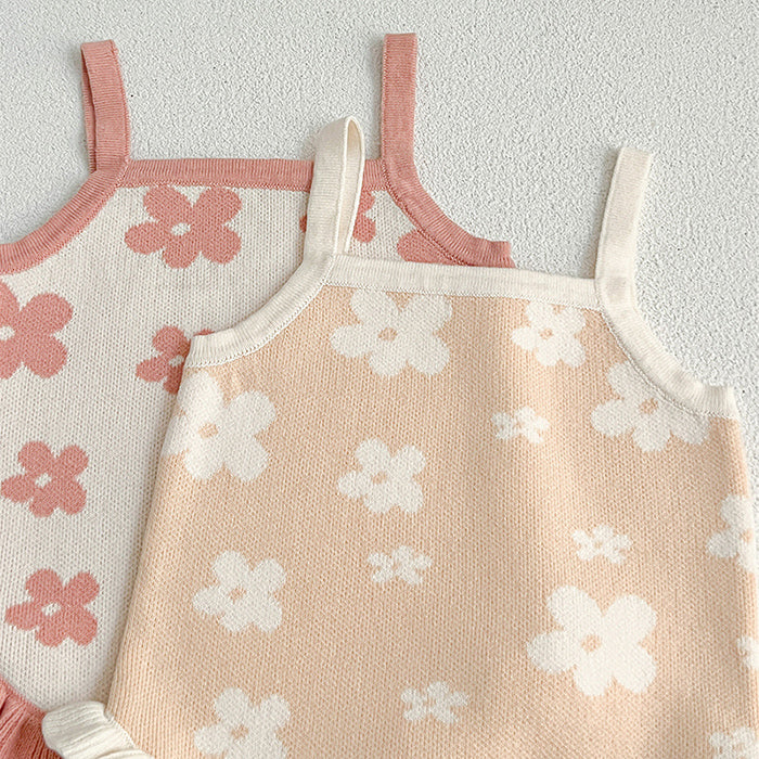 Daisy Knit Romper - Beige