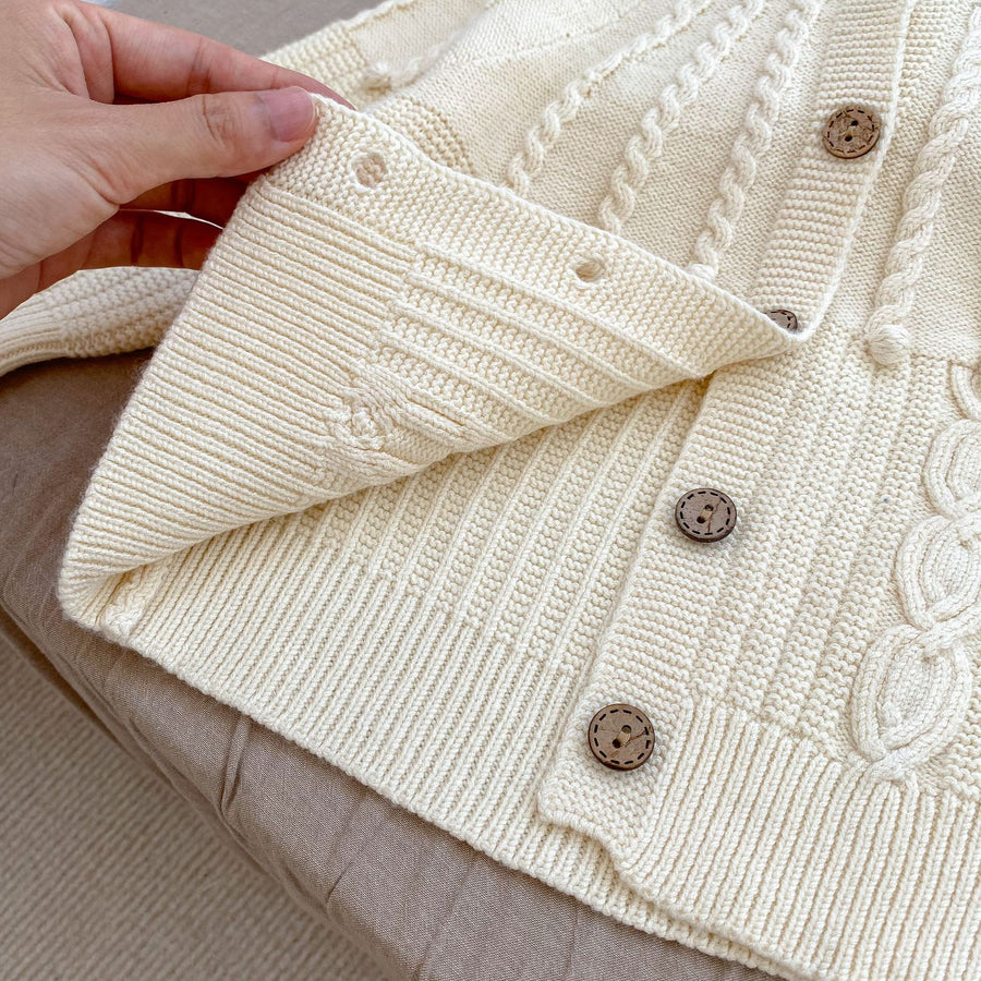 Neutrales Strickset für Mädchen (Rot und Weiß)