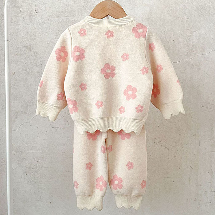 Daisy Knit & Pants Set - Pink