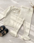 Selena Knit Top & Pants - White