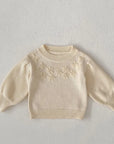 Floral Puff Sleeve Knit Top