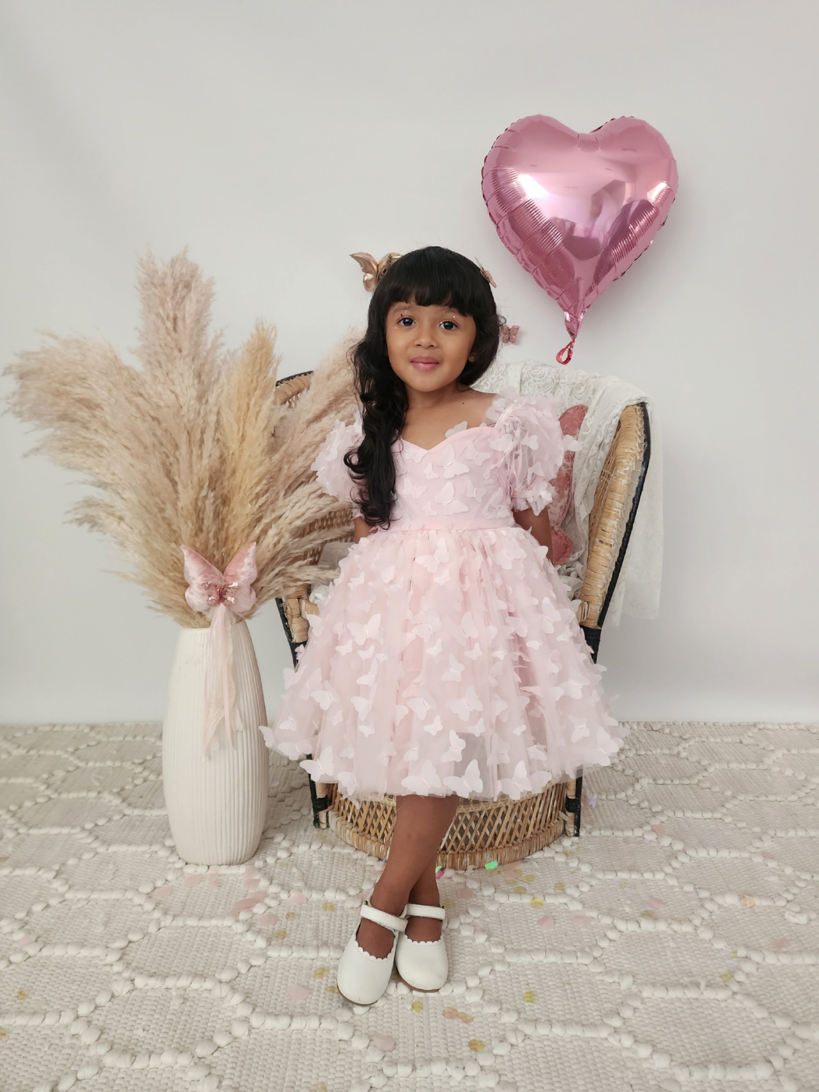 Pink Butterfly Puff Sleeve Dress - BEST SELLER 🩷