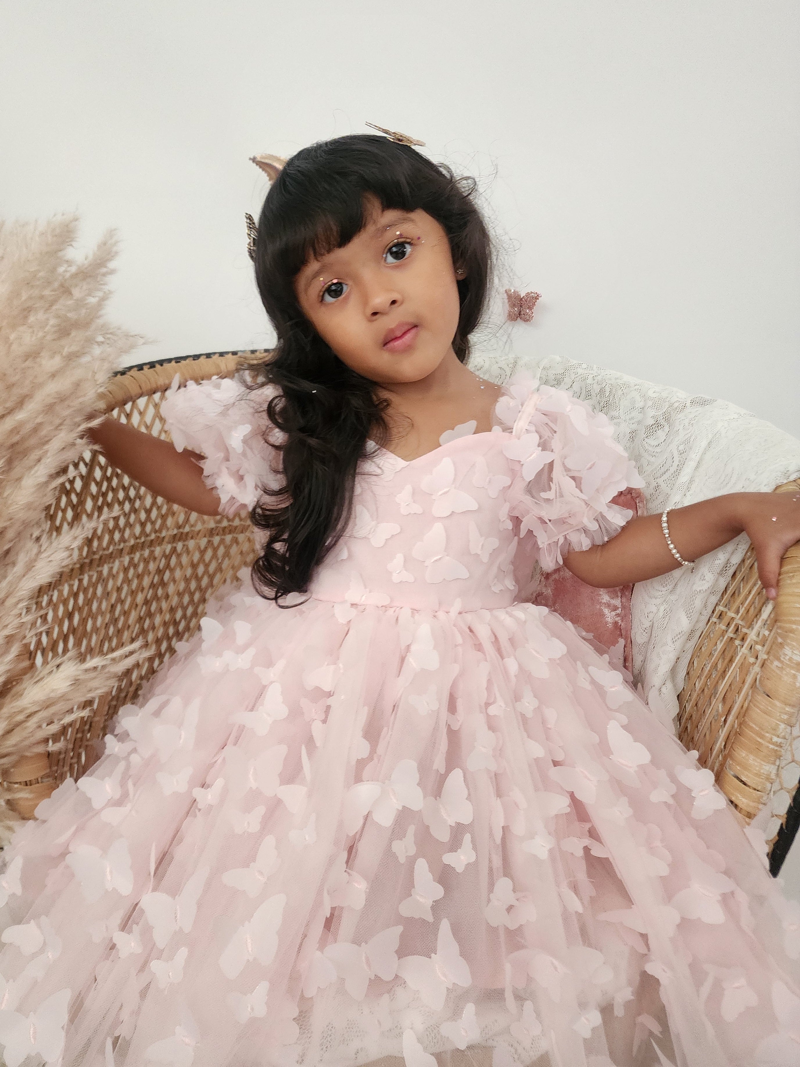 Pink Butterfly Puff Sleeve Dress - BEST SELLER 🩷