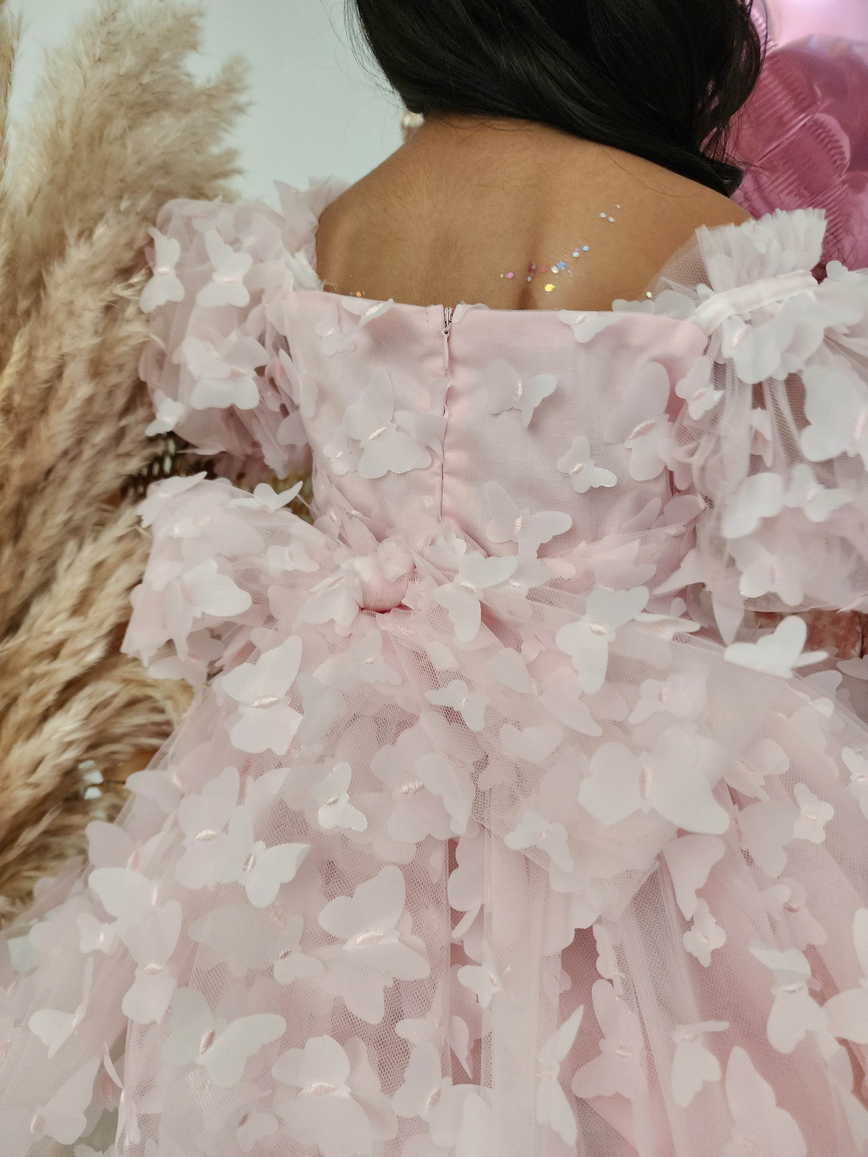 Pink Butterfly Puff Sleeve Dress - BEST SELLER 🩷