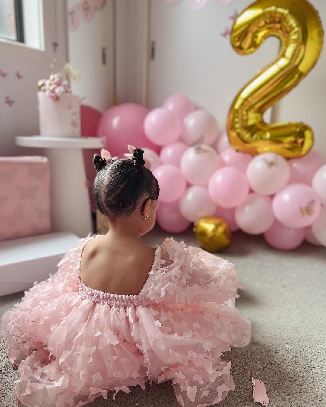 خصم 100 دولار! الرمز: BIRTHDAY100 فستان الفراشة الوردي لعيد الميلاد الأكثر مبيعًا
