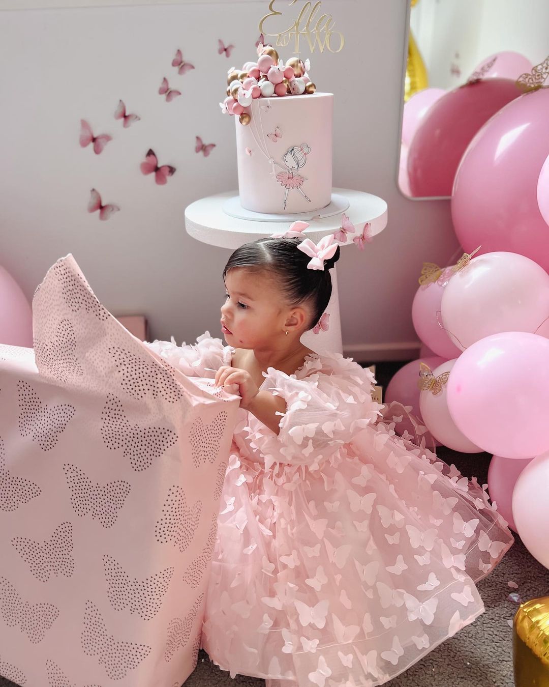 خصم 100 دولار! الرمز: BIRTHDAY100 فستان الفراشة الوردي لعيد الميلاد الأكثر مبيعًا