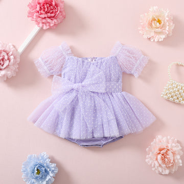 Party Swiss Dot Romper Dress