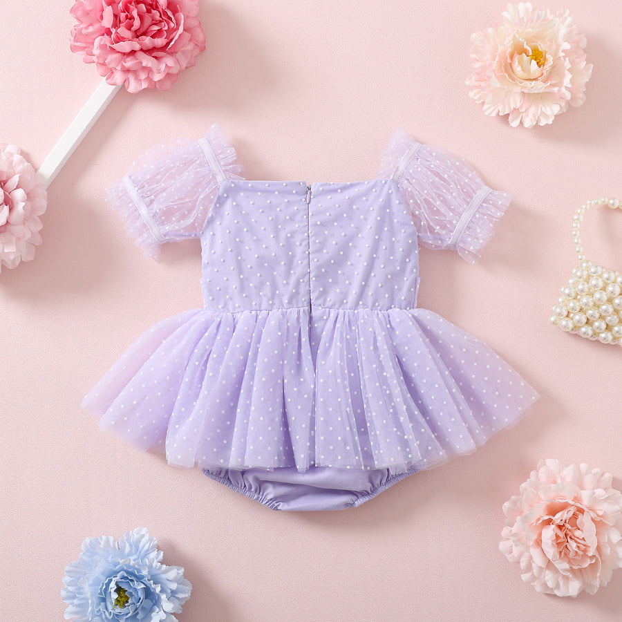 Party Swiss Dot Romper Dress