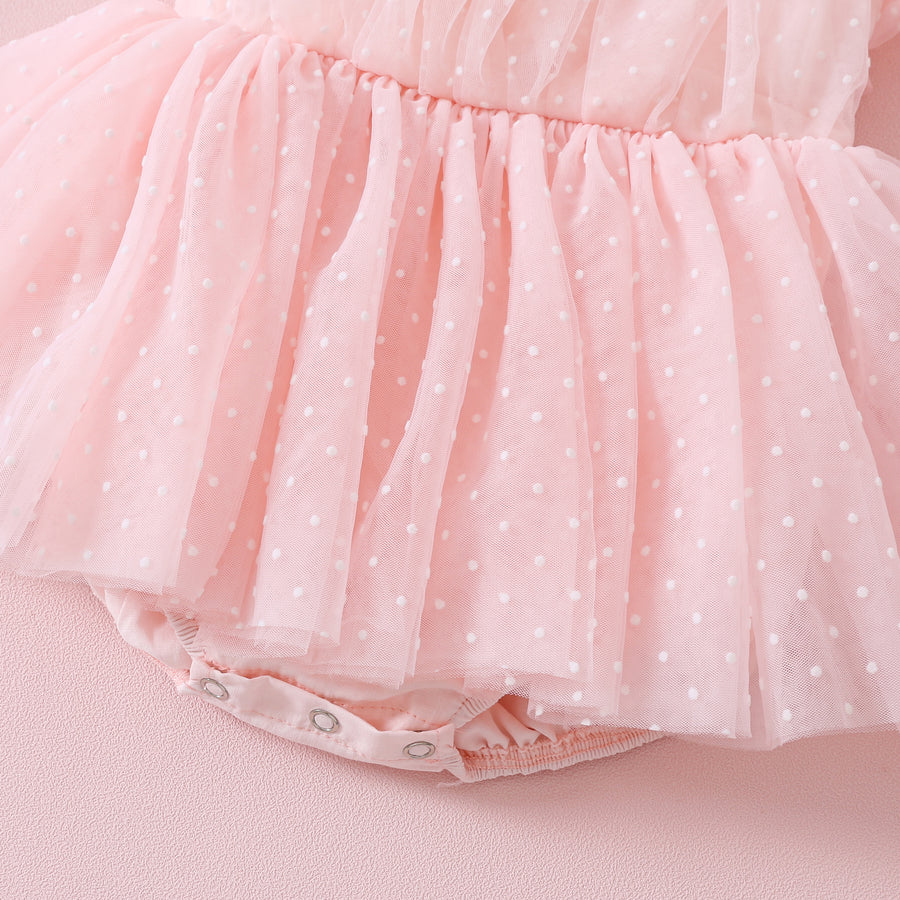 Party Swiss Dot Romper Dress