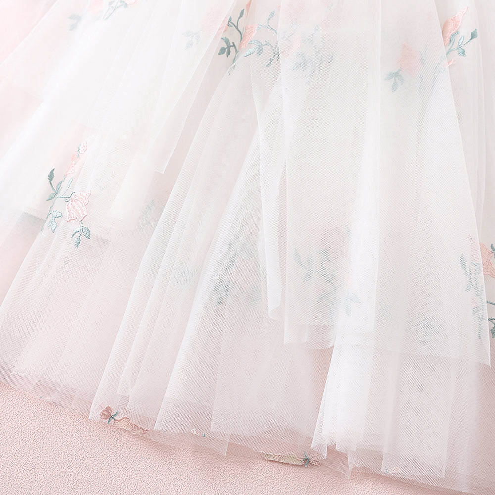 Floral Embroidery Girl Dress