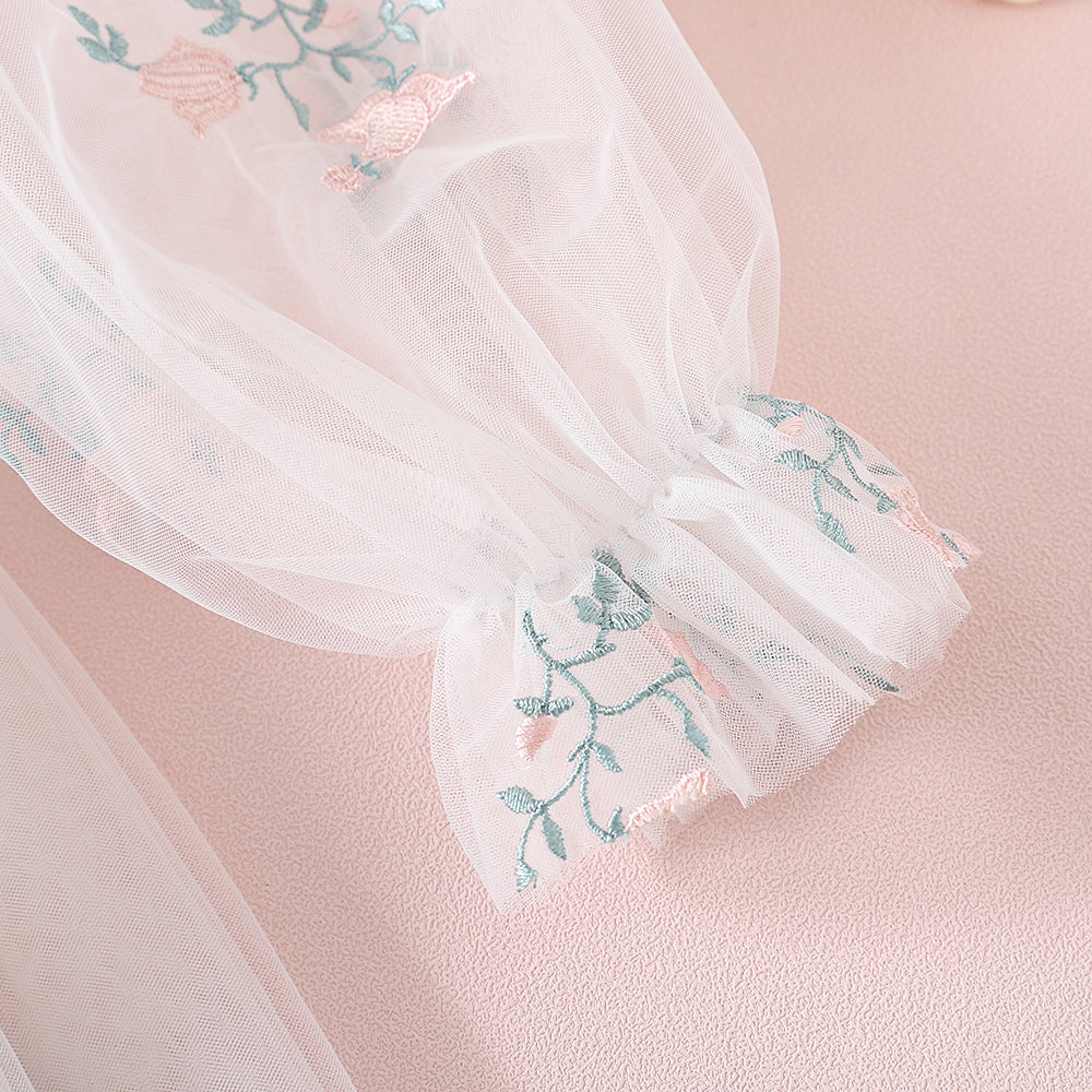 Floral Embroidery Girl Dress