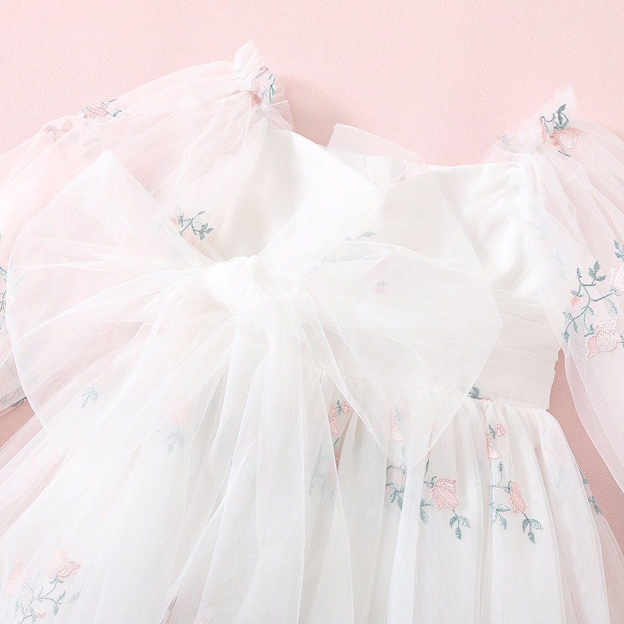 Floral Embroidery Girl Dress