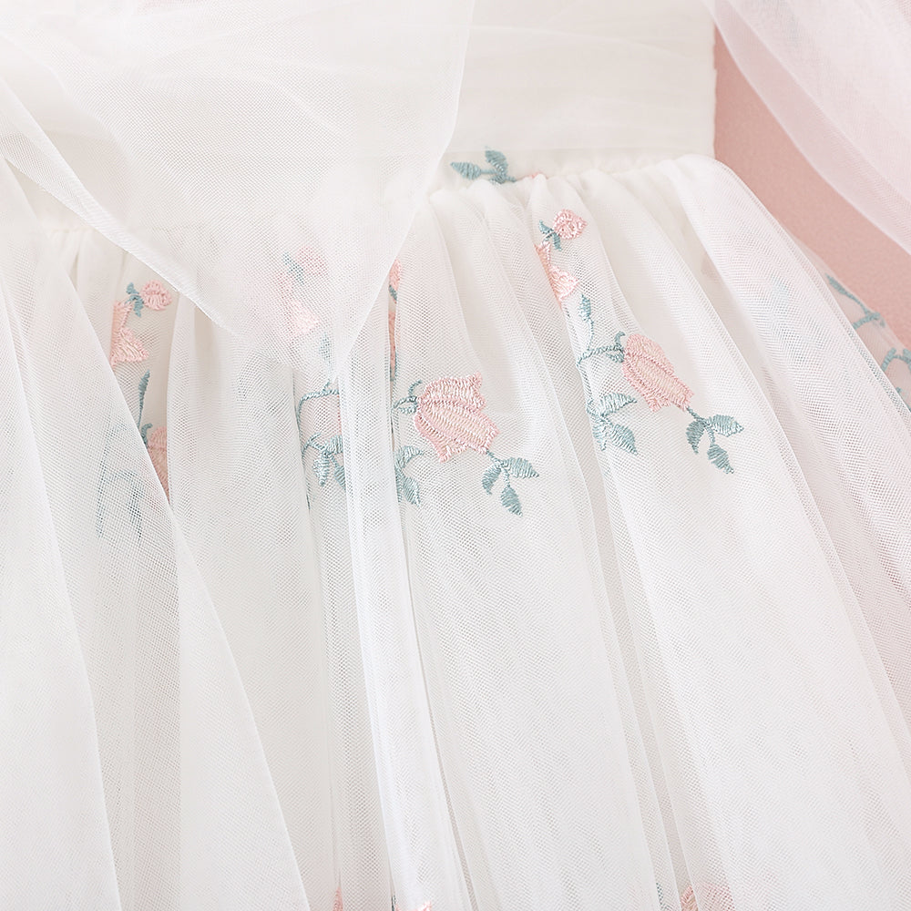 Floral Embroidery Girl Dress