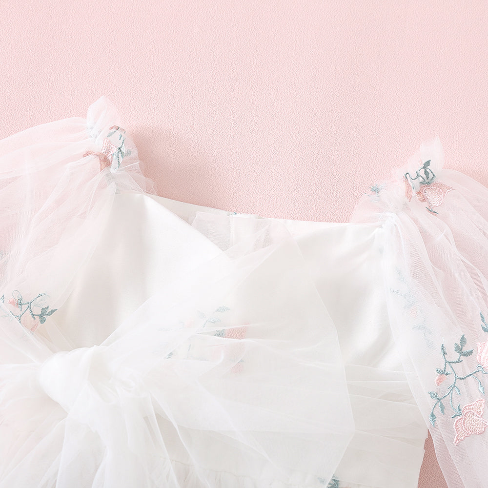 Floral Embroidery Girl Dress