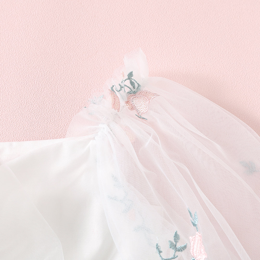 Floral Embroidery Girl Dress
