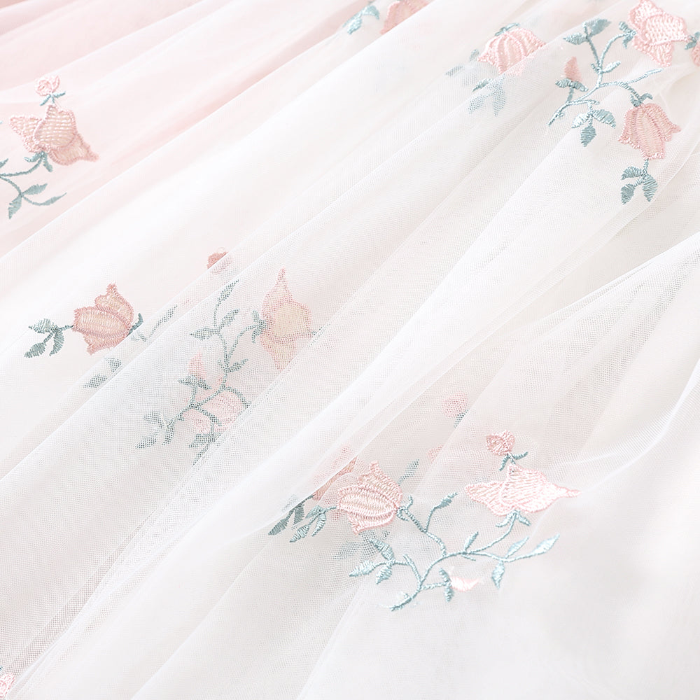 Floral Embroidery Girl Dress