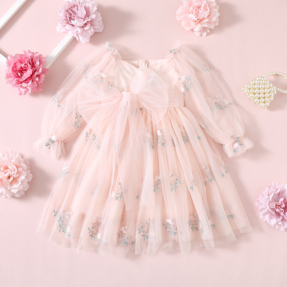 Floral Embroidery Girl Dress