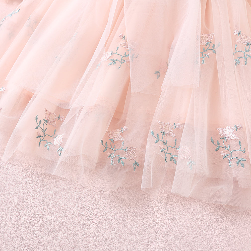 Floral Embroidery Girl Dress