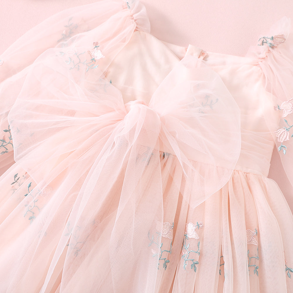 Floral Embroidery Girl Dress