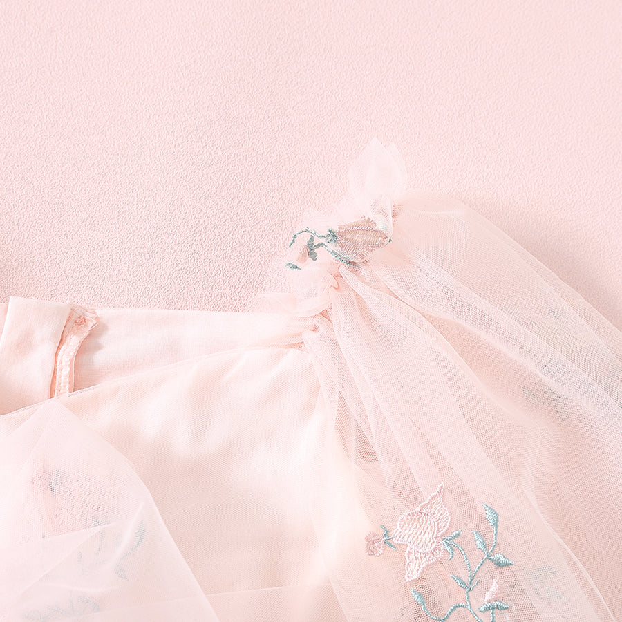 Floral Embroidery Girl Dress