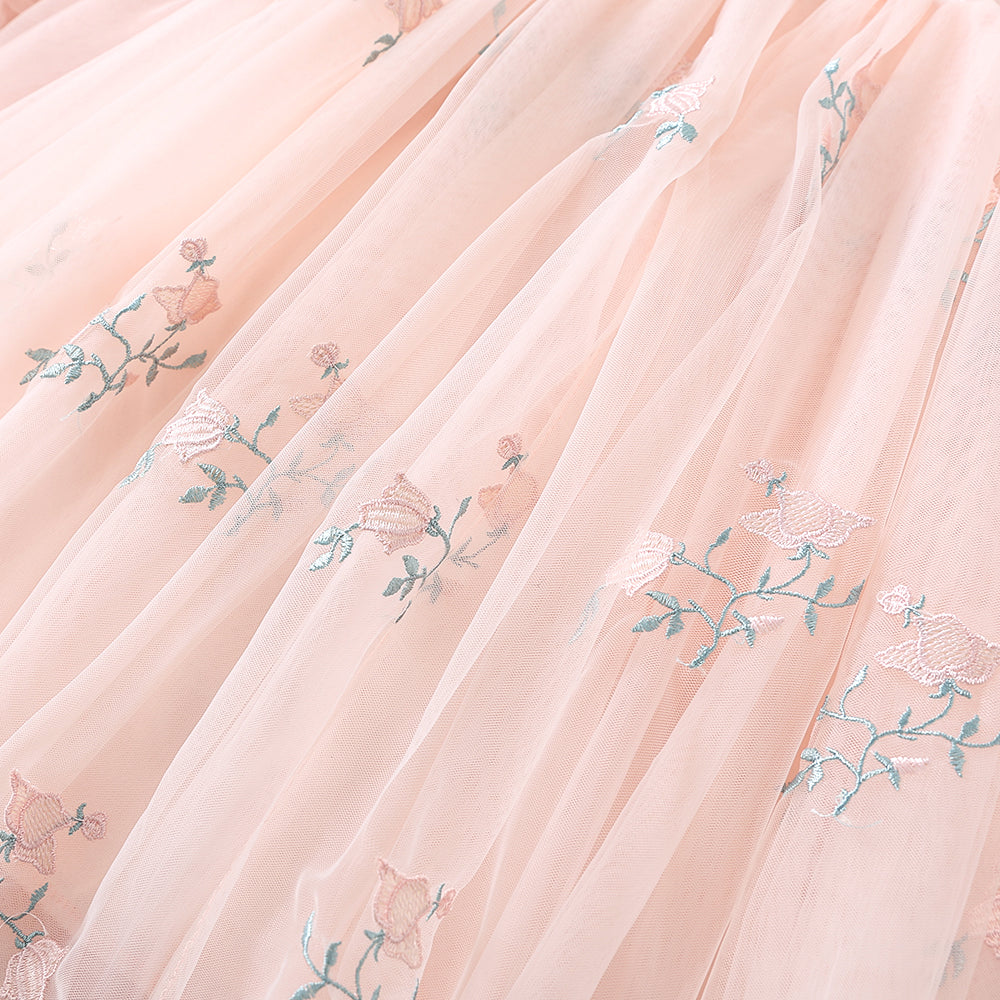 Floral Embroidery Girl Dress