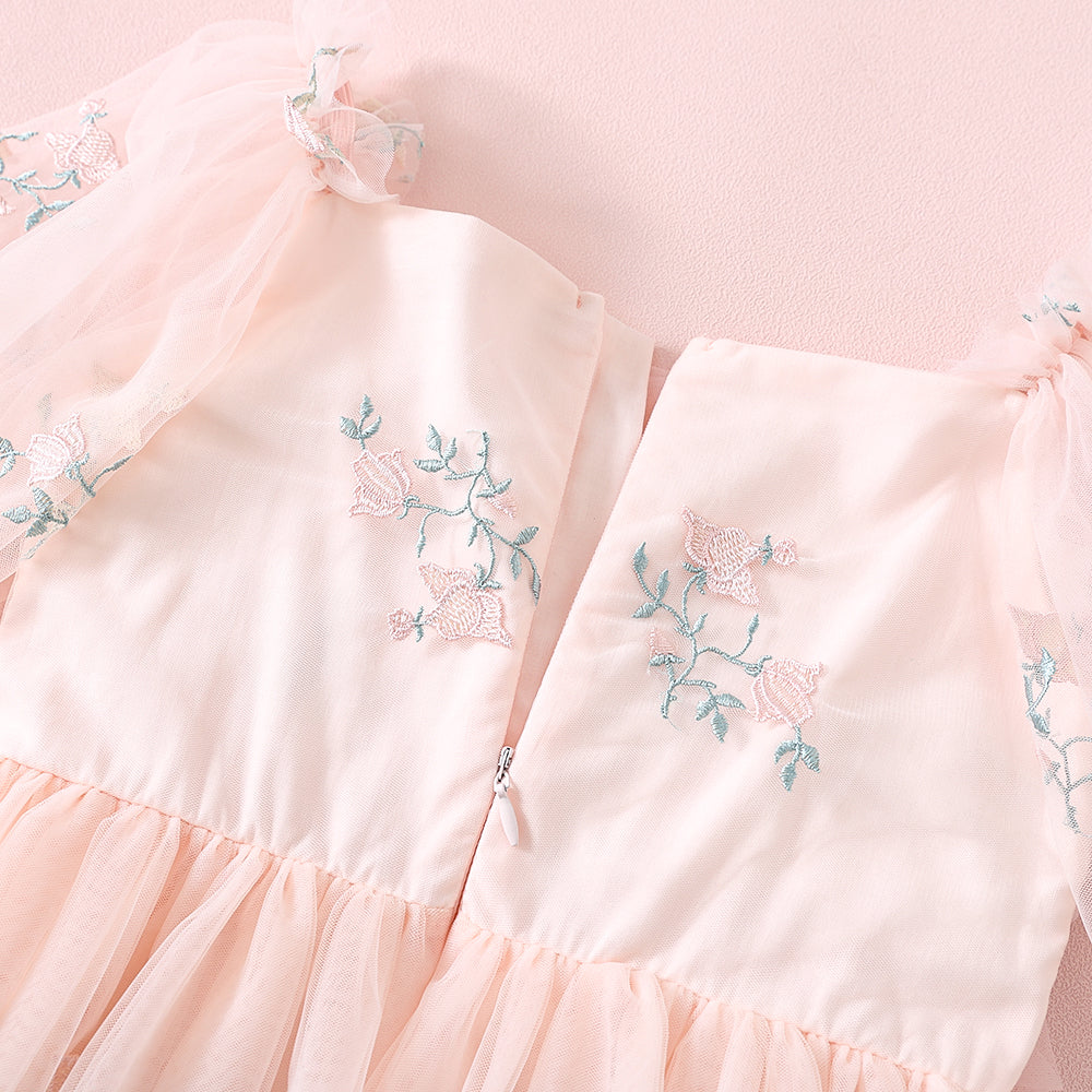 Floral Embroidery Girl Dress