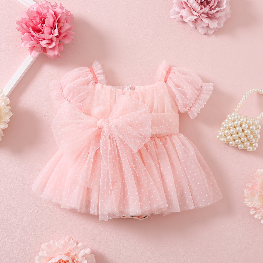 Party Swiss Dot Romper Dress