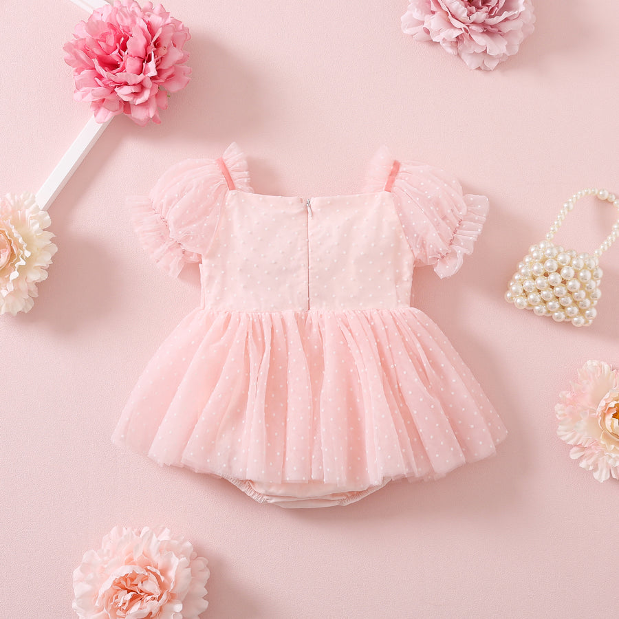 Party Swiss Dot Romper Dress