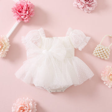 Party Swiss Dot Romper Dress
