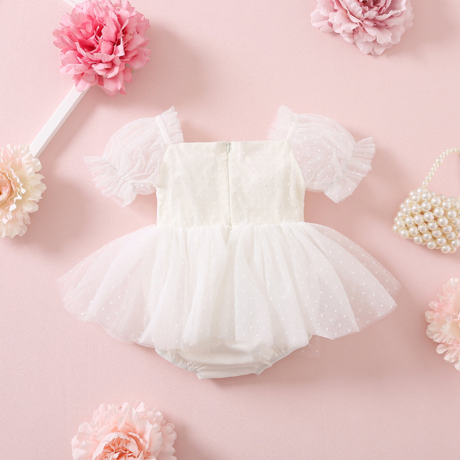 Party Swiss Dot Romper Dress