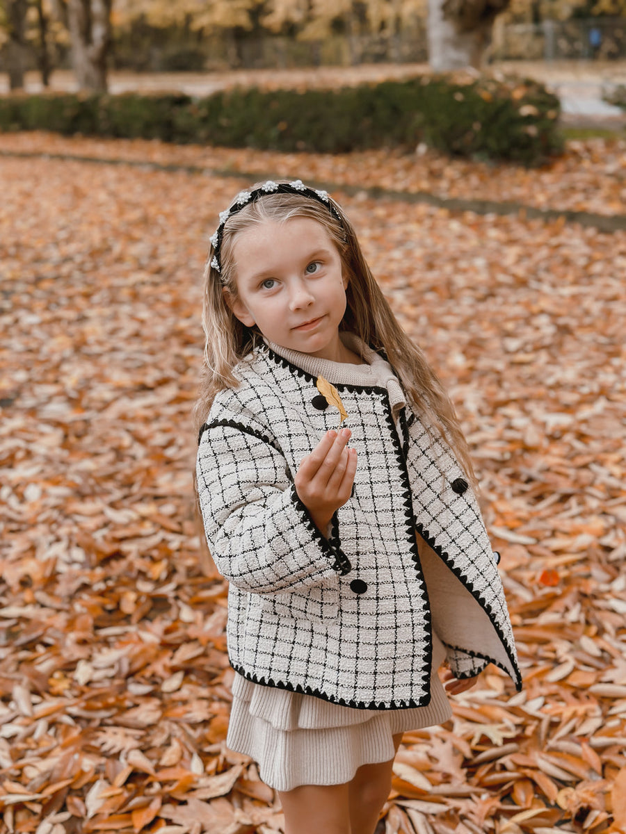 Tweed Girls Jacket With Sherpa Lining