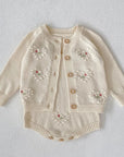 Girls Floral Knit Set