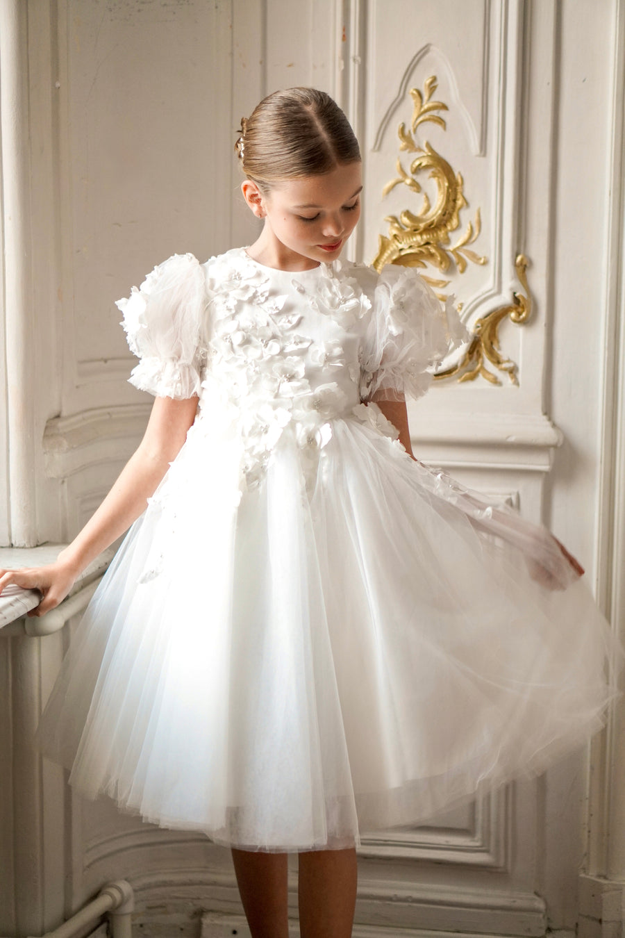 Floral Lace Special Occasion Girls Dress (made to order)