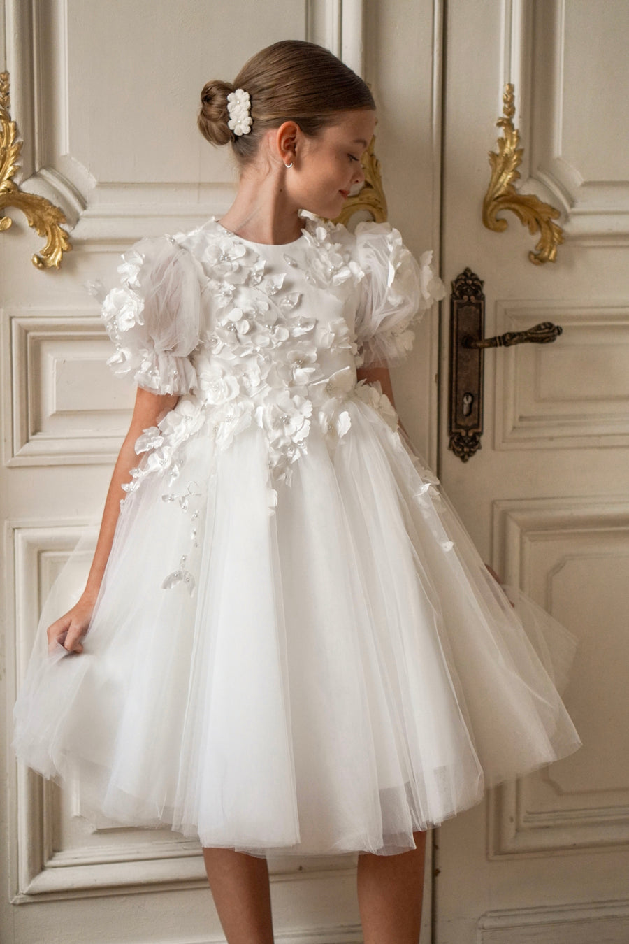 Floral Lace Special Occasion Girls Dress (made to order)