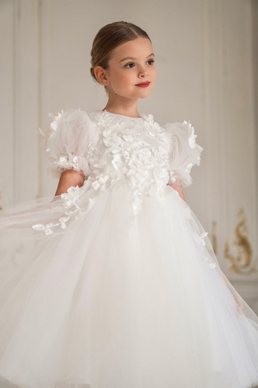 Floral Lace Special Occasion Girls Dress (made to order)